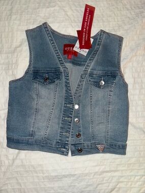 GUESS Blue Denim Vest NWT